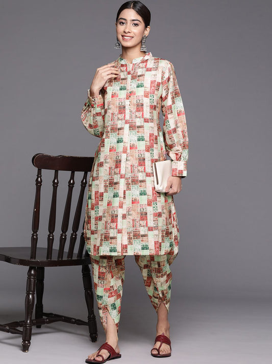 Dhiyona VA Women'sPrinted Regular Kurta with Dhoti Pants
