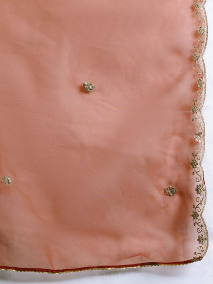 Floral Embroidered Liva Kurta with Trousers & With Dupatta