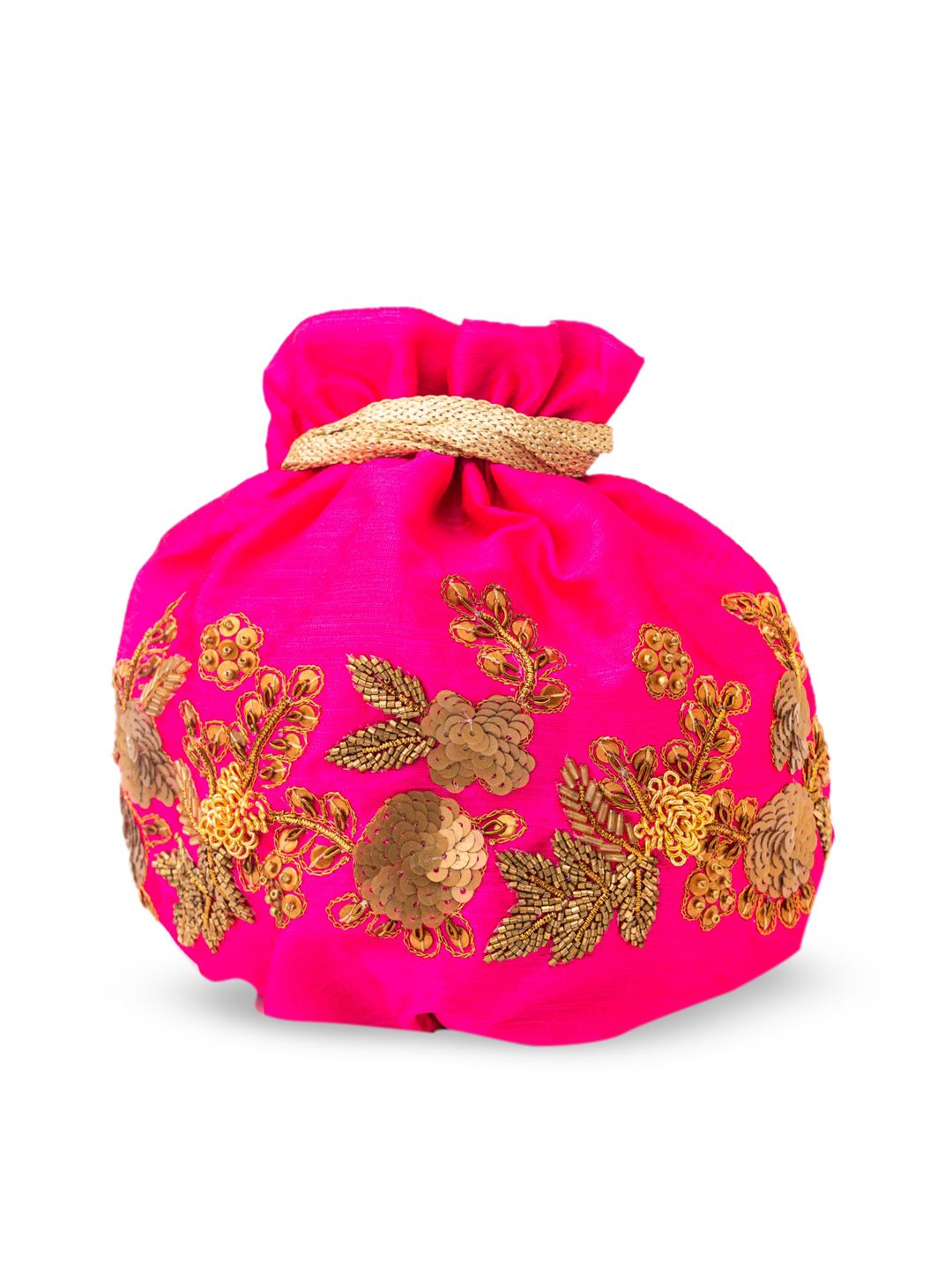 Dhiyona NR Pink Embroidered Potli Clutch