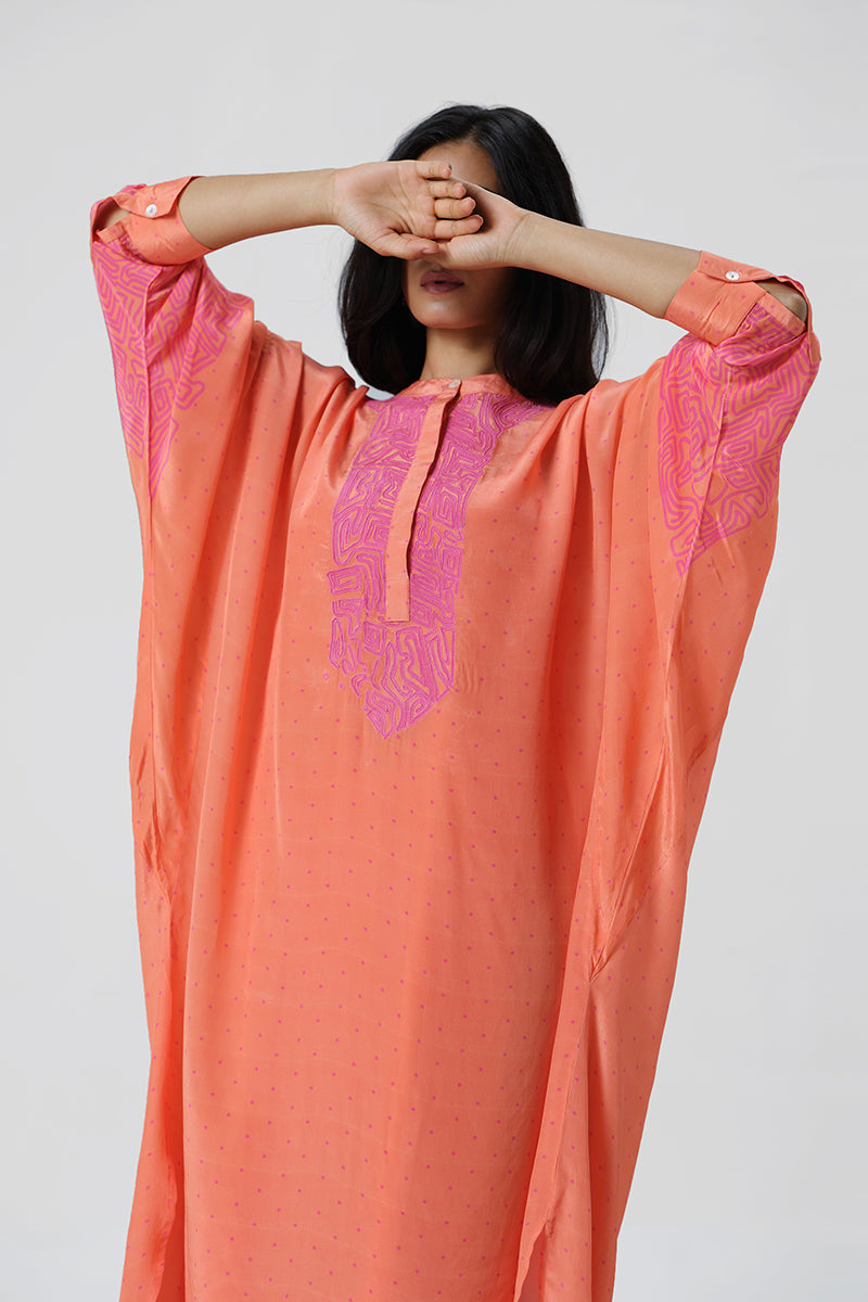 Women's Fusion Coral and Magenta Viscose Crepe Co-ord Set