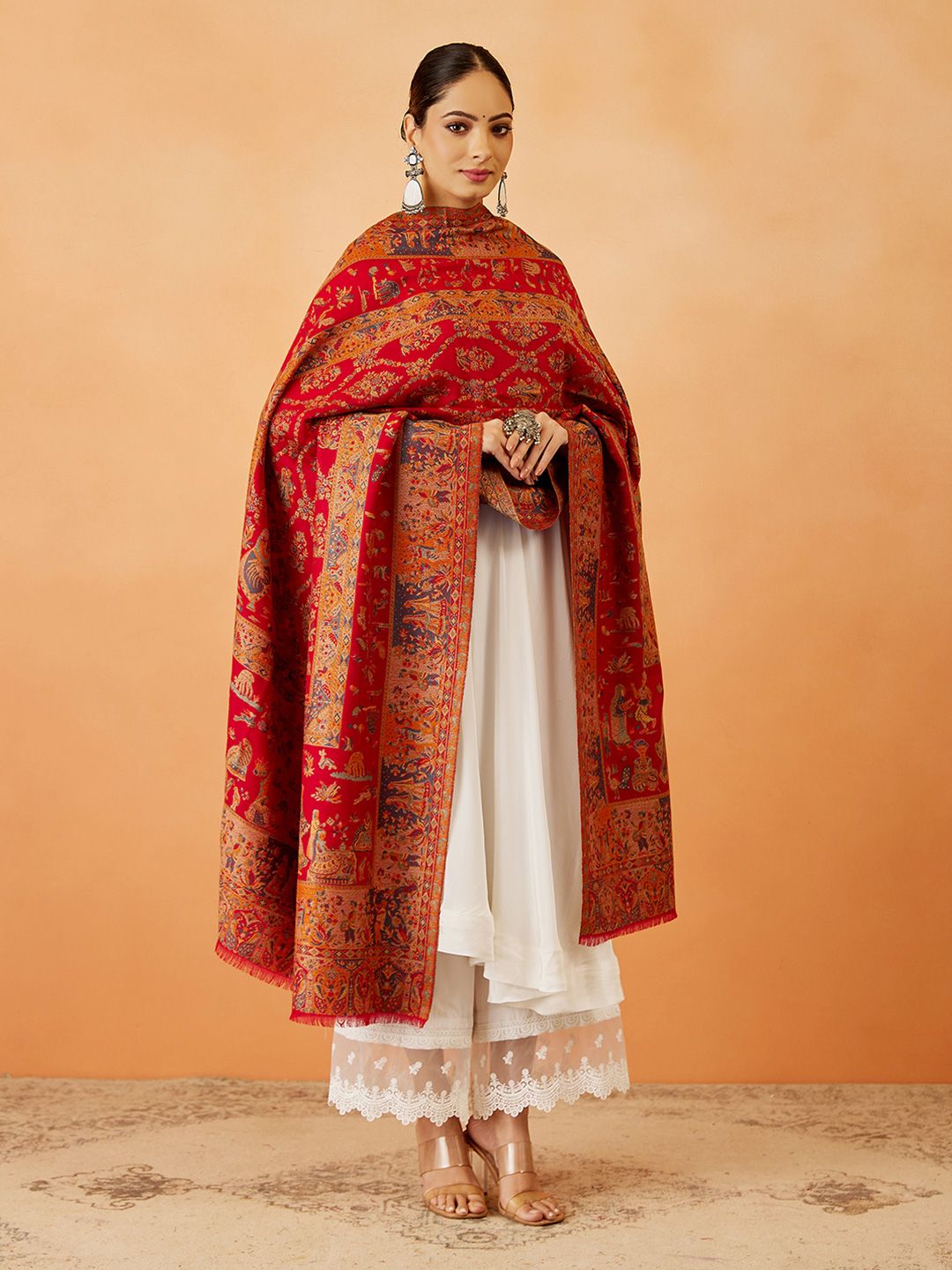 Dhiyona PA Women Ethnic Motifs Woven Design Shawl