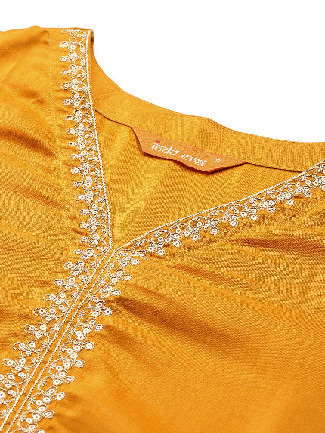 Paisley Embroidered Sequinned Kurta with Trousers & With Dupatta