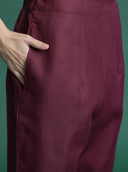 Ethnic Motifs Yoke Design Thread Work Kurta with Trousers & With Dupatta