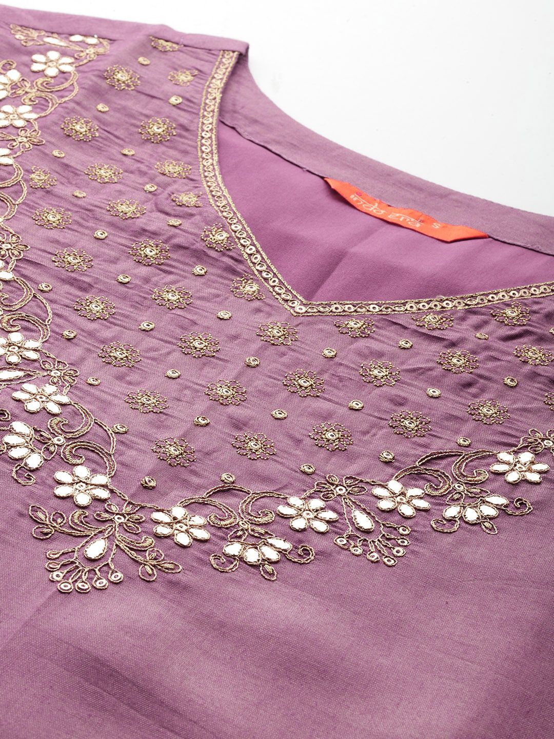 Floral Embroidered Kurta with Trousers & With Dupatta