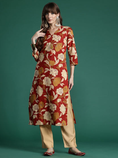 Dhiyona IE Floral Printed Pure Cotton Kurta