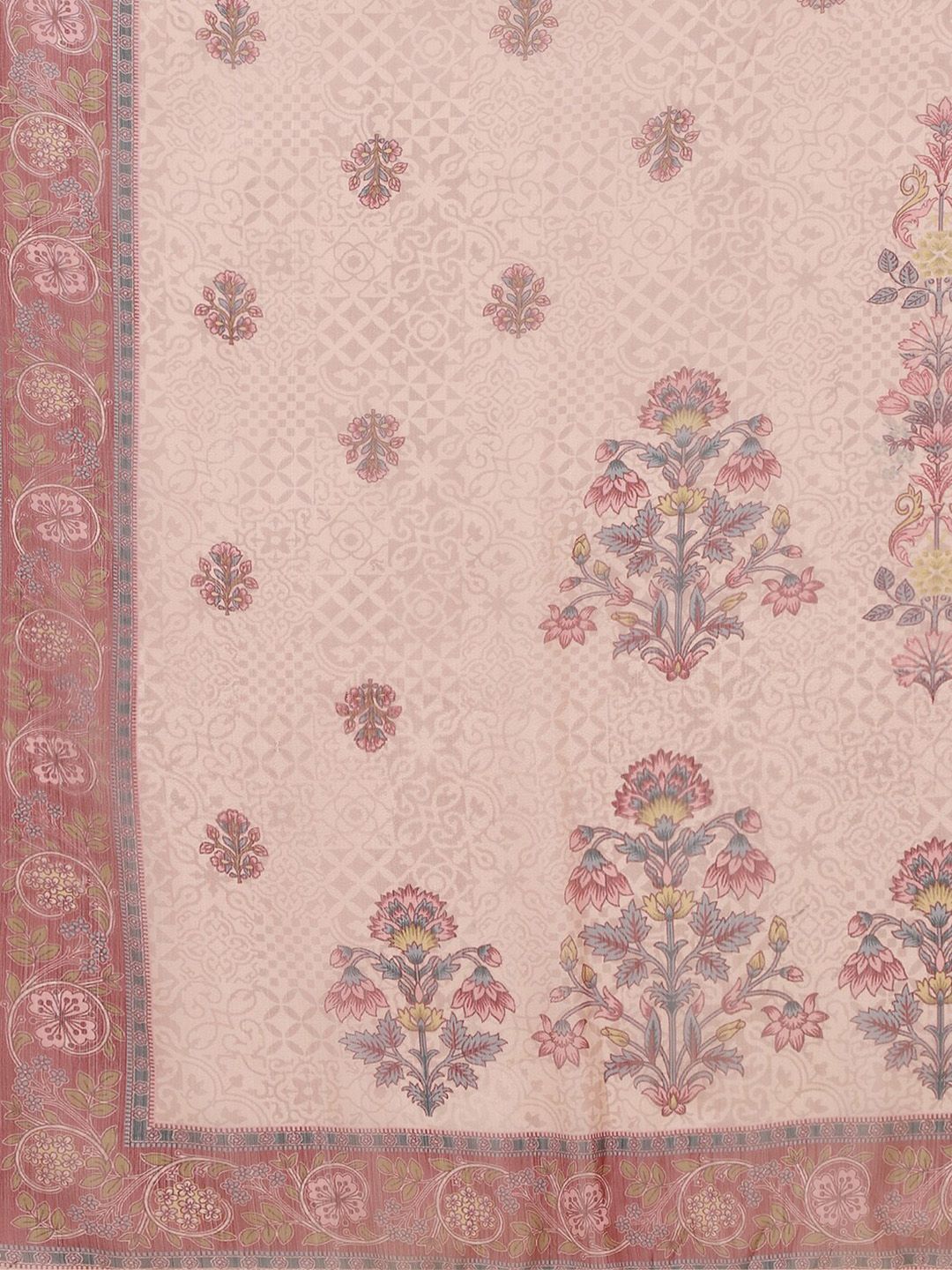 Dhiyona VA Women'sFloral Printed Regular Beads and Stones Kurta With Trousers & Dupatta