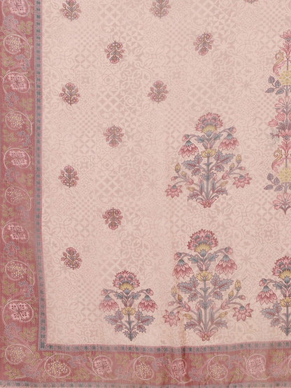 Dhiyona VA Women'sFloral Printed Regular Beads and Stones Kurta With Trousers & Dupatta