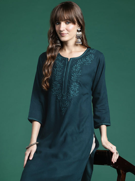 Dhiyona IE Ethnic Motifs Embroidered Thread Work Kurta