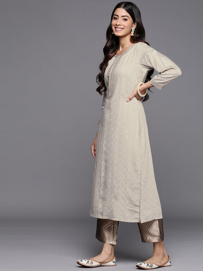 Dhiyona LB Women's Woven Design Pastels Dobby Kurta