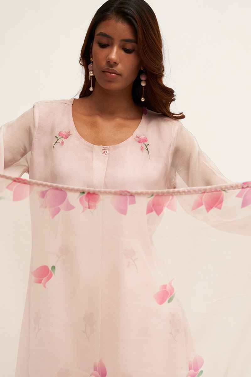 Women's Light Pink Organza Salwar Suit