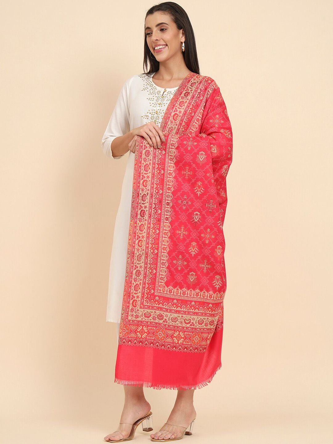 Dhiyona PA Jamawar Ethnic Motifs Woven Design Shawl