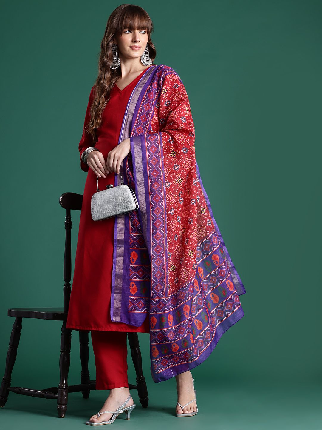 Dhiyona IE Kurta with Trousers & With Dupatta