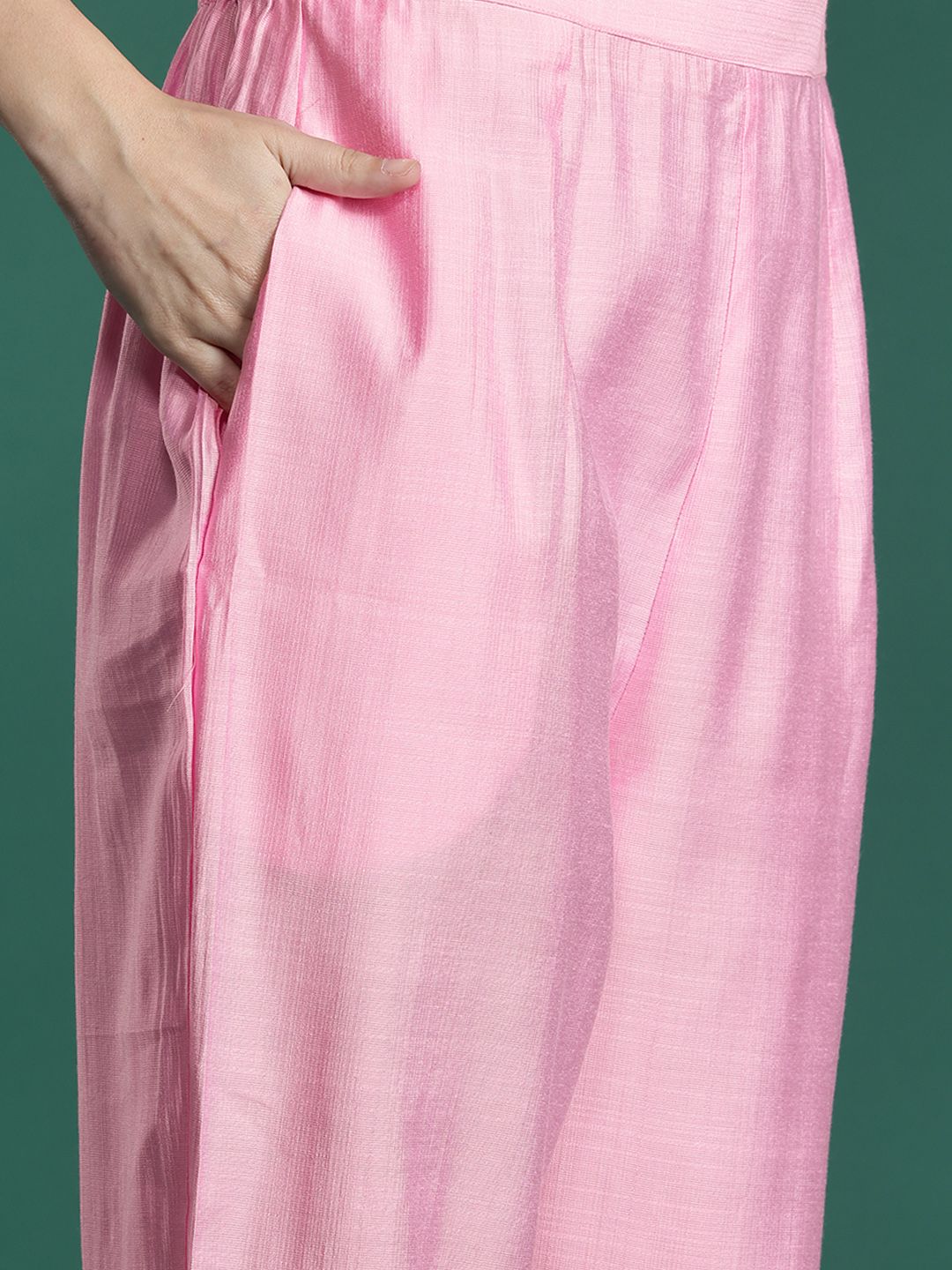 Floral Embroidered Thread Work Kurta with Trousers & With Dupatta