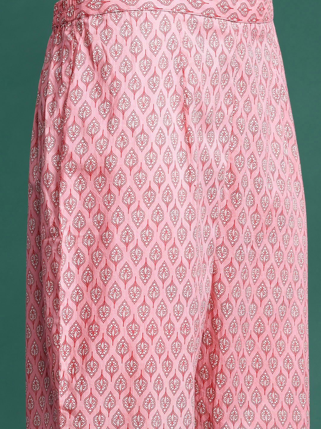 Ethnic Motifs Printed Angrakha Pure Cotton Kurta With Trousers & Dupatta