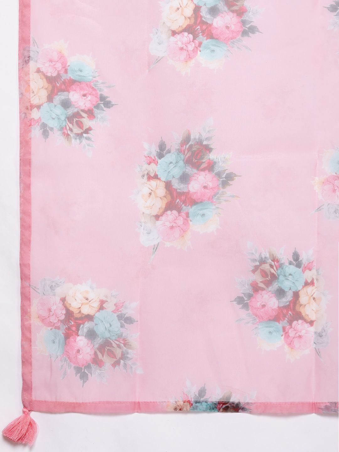 Women Pink Ethnic Motifs Embroidered Kurta with Trousers & With Dupatta