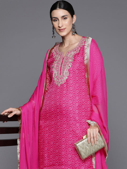 Dhiyona VA Women's Ethnic Motifs Yoke Design Regular Sequinned Kurta with Trousers & Dupatta