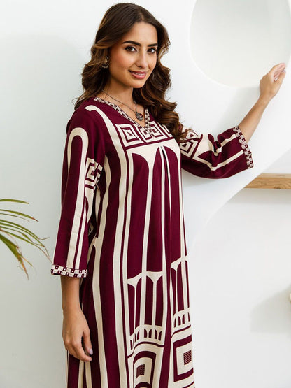 Dhiyona IS Women's Women Ethnic Motifs Printed Regular Kurta with Trousers