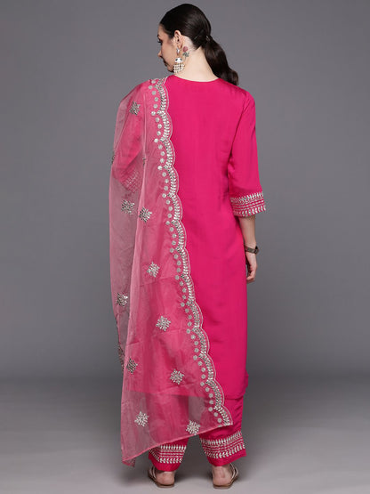 Dhiyona IE Ethnic Motifs Embroidered Panelled Gotta Patti Kurta with Trousers & With Dupatta