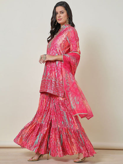 Dhiyona SO Women's Brasso Suit Set With Mirror Work