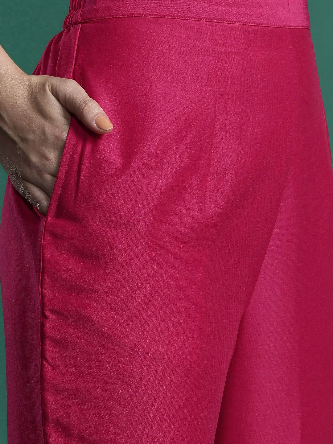 Dhiyona IE Ethnic Motifs Zari Embroidered Kurta With Trousers & Dupatta
