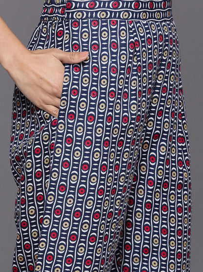 Dhiyona VA Women's Ethnic Motifs Printed Regular Thread Work Kurta with Trousers & With Dupatta