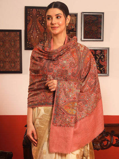 Dhiyona PA Paisley Embroidered Woolen Shawl