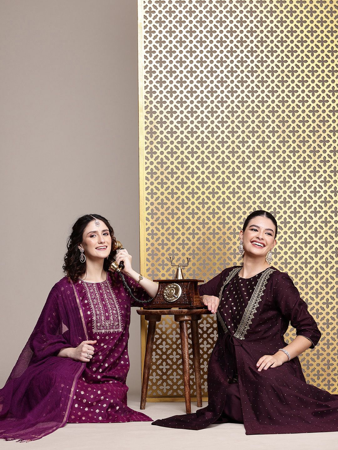 Dhiyona PD Women Women Jashn Ethnic Motifs Yoke Design Kurta with Salwar & Dupatta