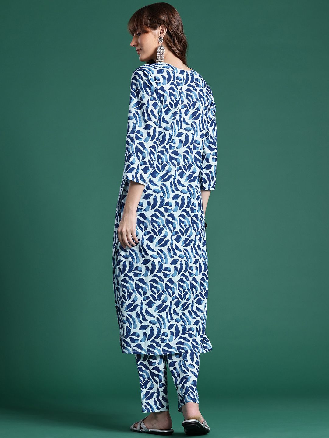 Printed Regular Pure Cotton Kurta & Trousers