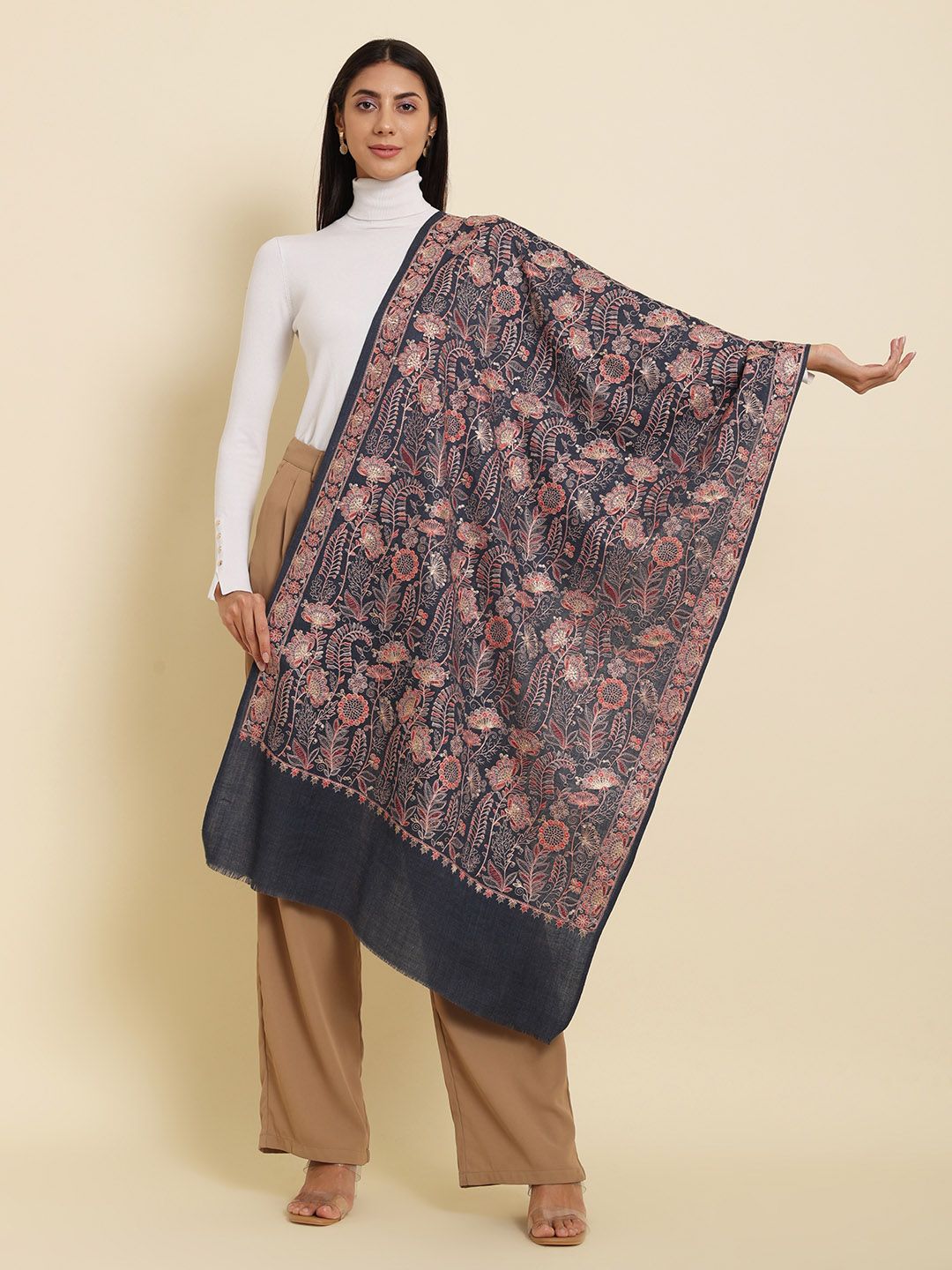 Dhiyona PA Embroidered Woolen Shawl
