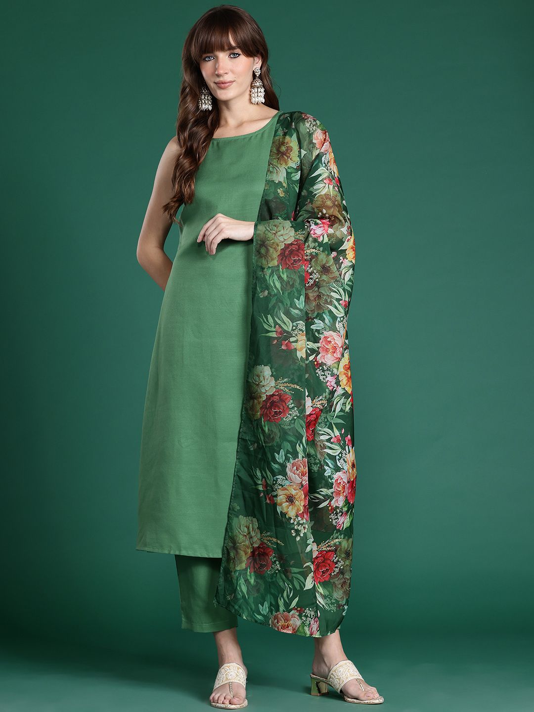 Kurta With Trousers & Dupatta