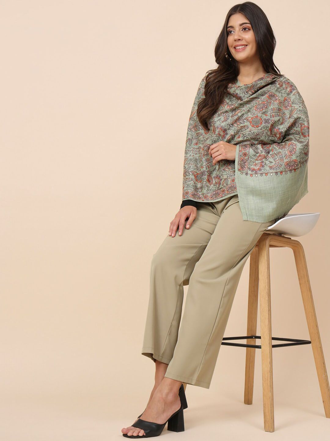 Dhiyona PA Embroidered Woolen Shawl