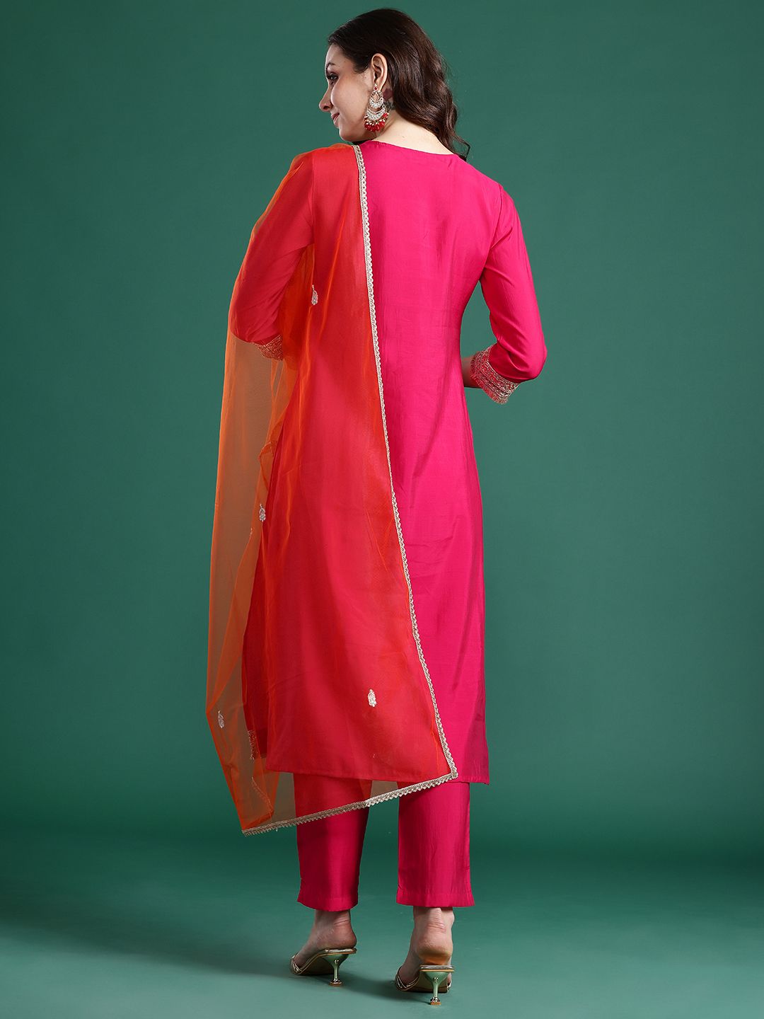 Ethnic Motifs Embroidered Kurta with Trousers & Dupatta