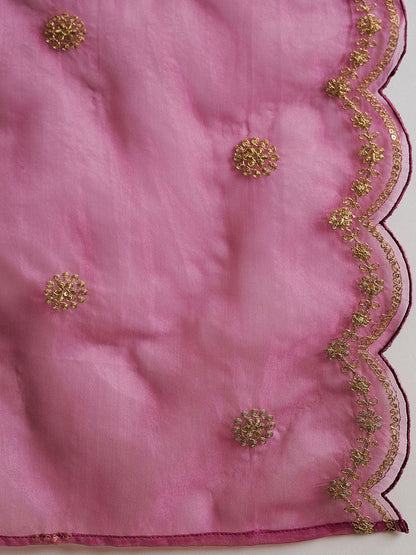 Dhiyona IE Women Floral Embroidered Regular Kurta with Trousers & With Dupatta