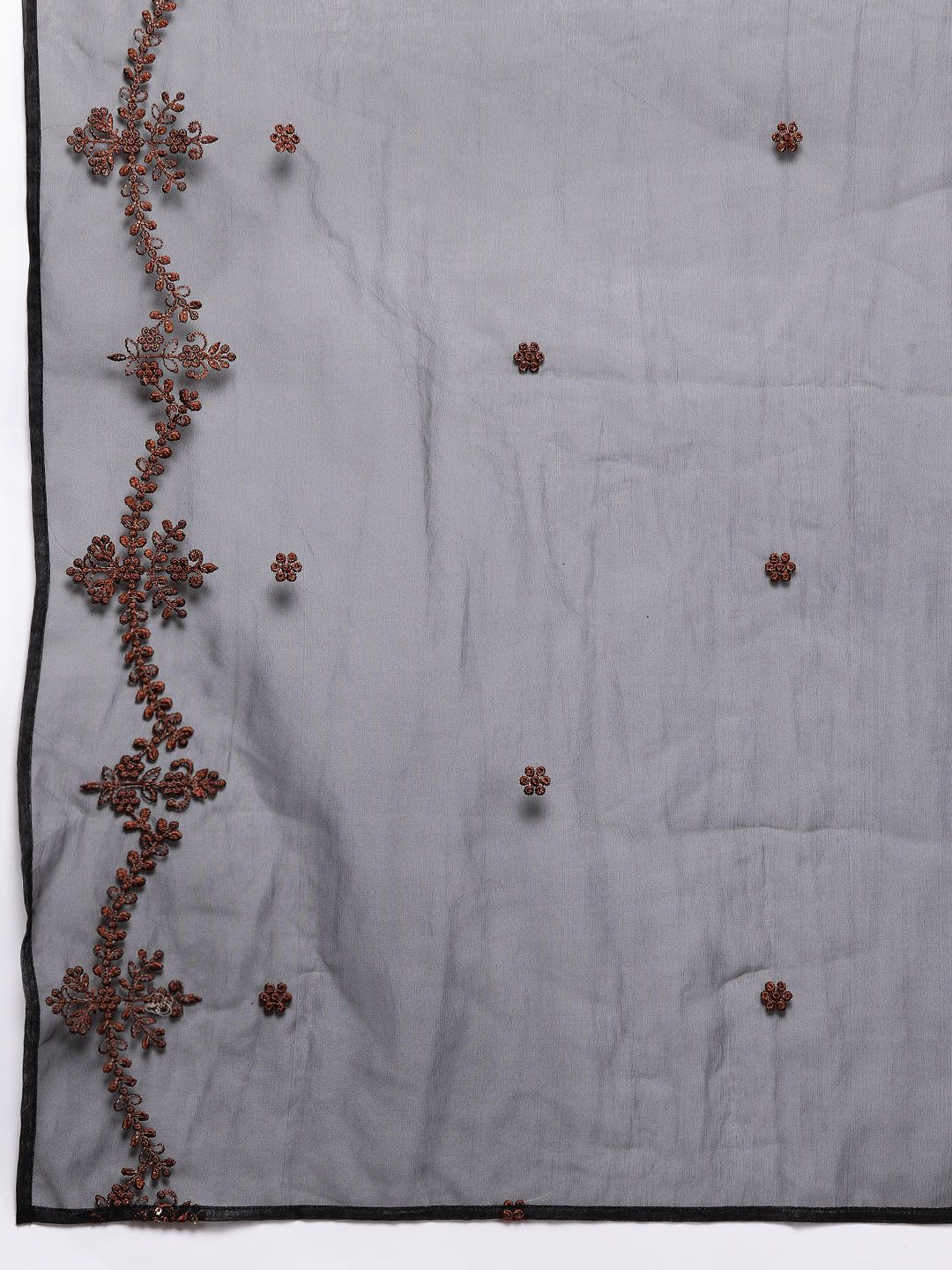 Dhiyona VA Women'sEthnic Motifs Embroidered Thread Work Kurta With Trousers & Dupatta