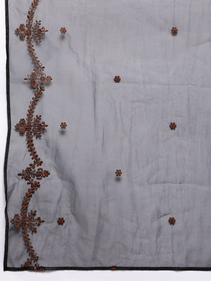 Dhiyona VA Women'sEthnic Motifs Embroidered Thread Work Kurta With Trousers & Dupatta