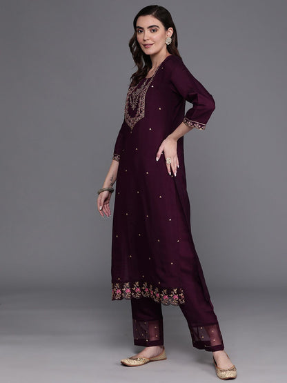 Floral Embroidered Regular Kurta with Trousers & Dupatta