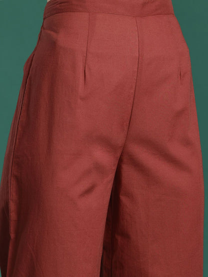 Ethnic Motifs Embroidered Pure Cotton Kurta with Palazzos