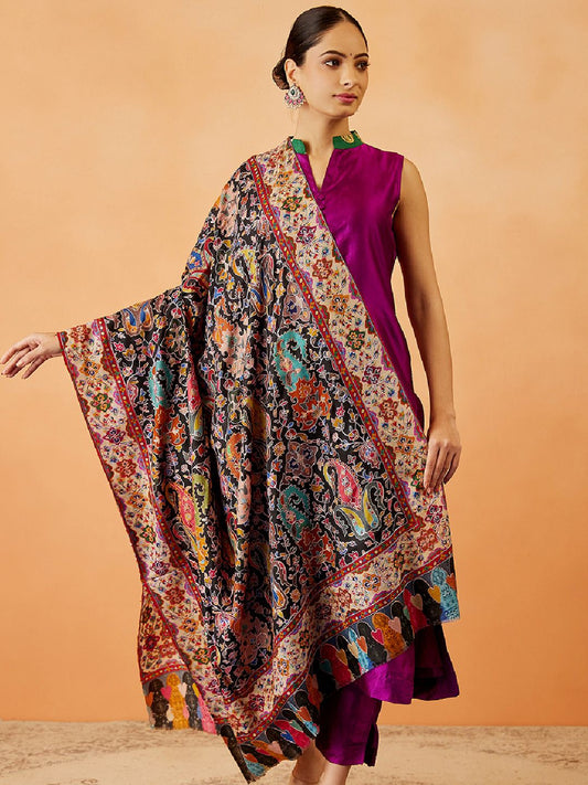 Dhiyona PA Women Floral Embroidered Shawl