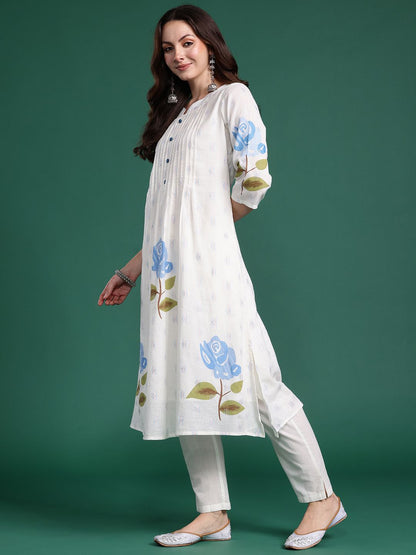 Floral Printed Regular Pure Cotton Kurta with Trousers