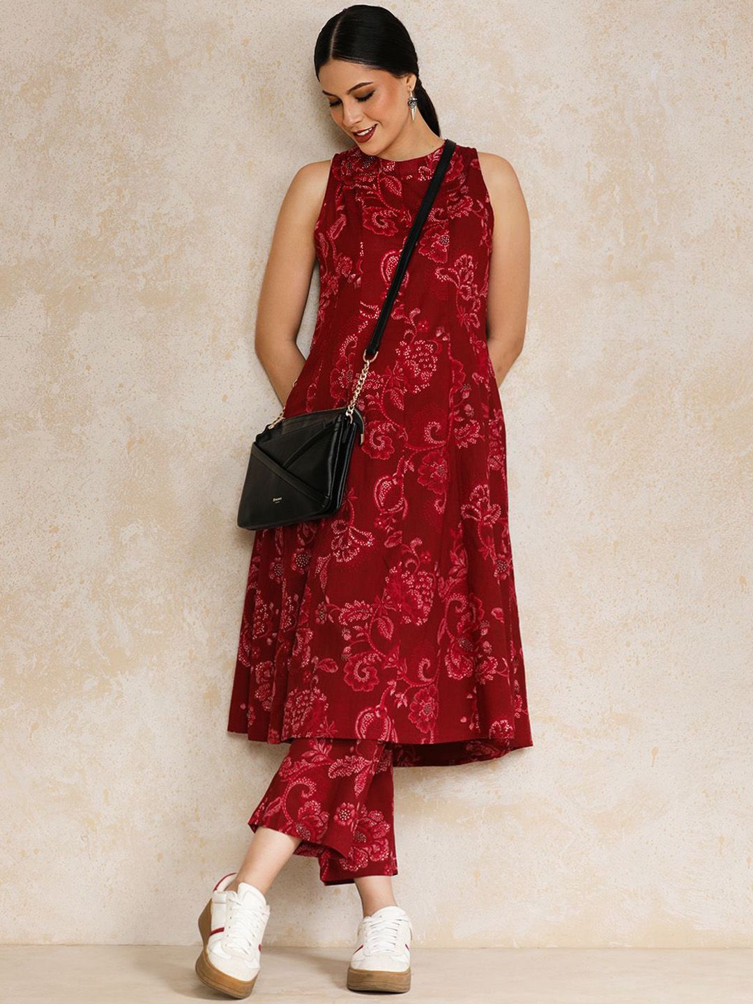 Dhiyona VA Women's Ethnic Motifs Printed Regular Pure Cotton Kurta with Trousers