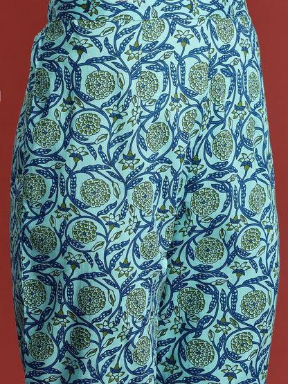 Dhiyona IE Floral Printed Pure Cotton Kurta with Trousers