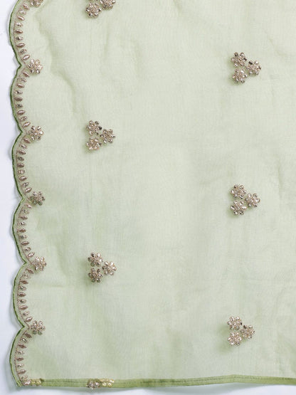 Ethnic Motifs Embroidered Gotta Patti Kurta With Trousers & Dupatta