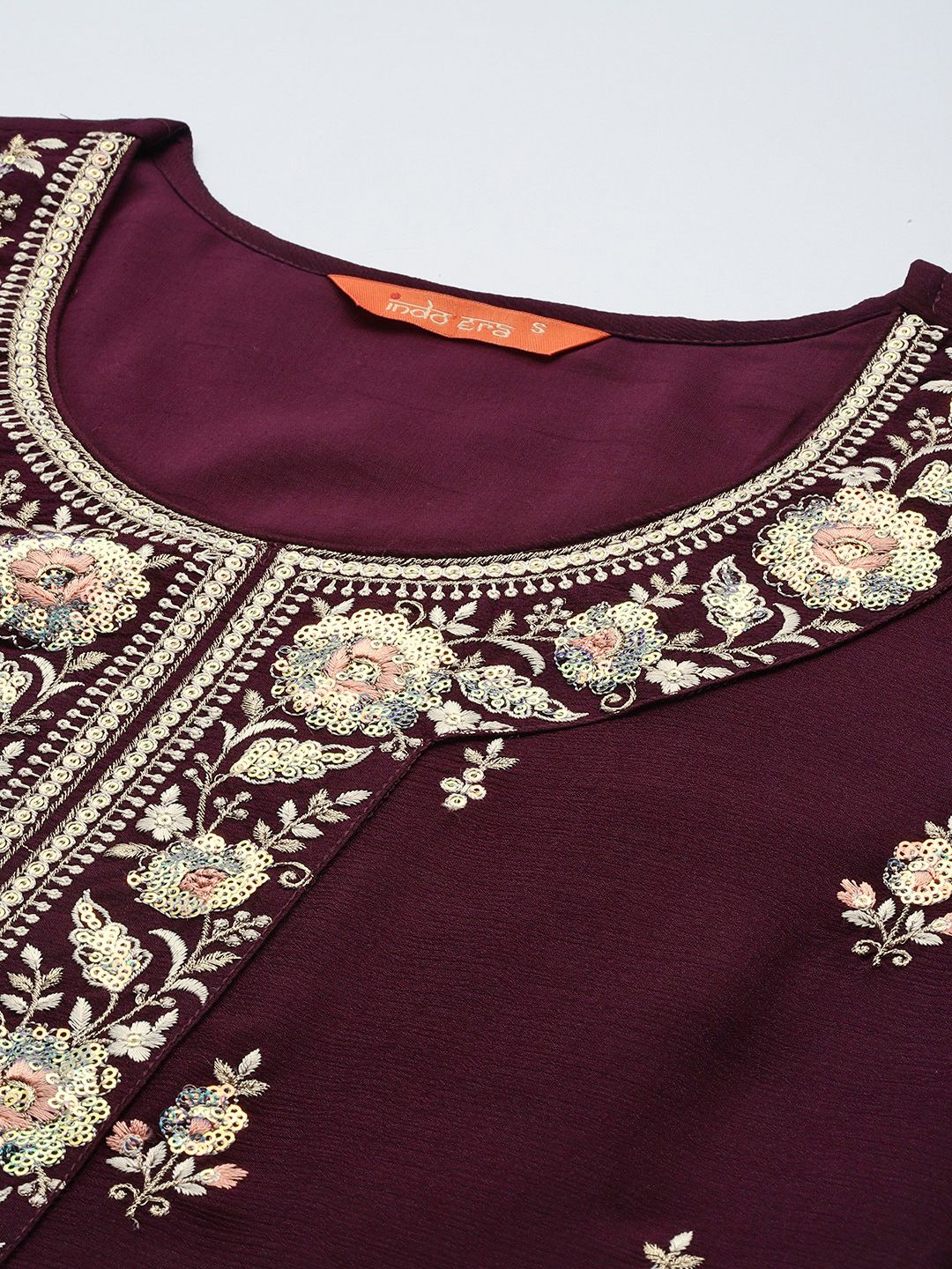 Dhiyona IE Ethnic Motifs Embroidered Regular Sequinned Kurta with Sharara & With Dupatta