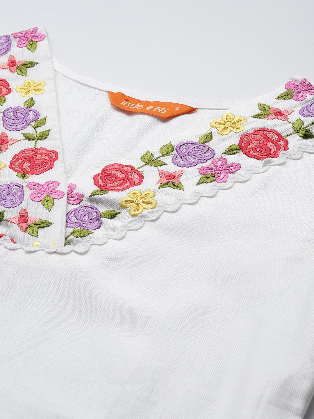 Floral Embroidered Kurta with Trousers & Dupatta