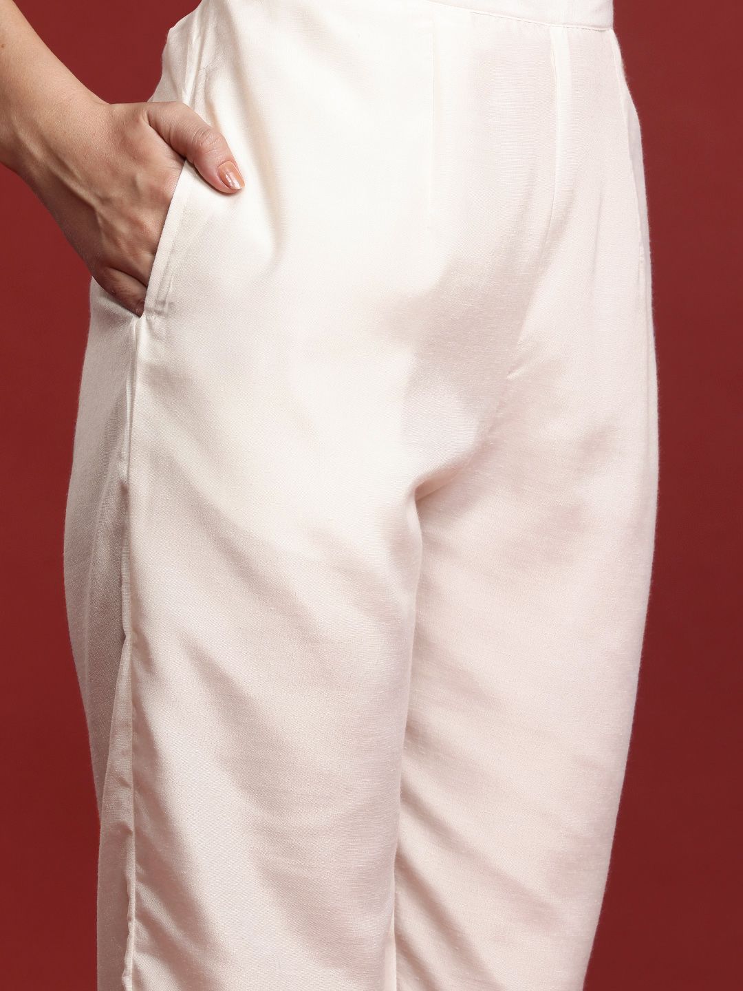 Floral Embroidered Sequinned Kurta With Trousers & Dupatta