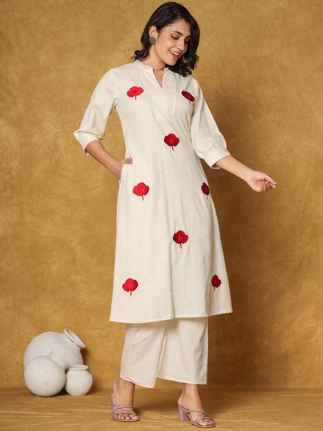 Women Floral Printed Regular Pure Cotton Kurta with Palazzos