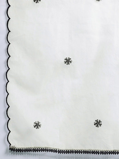 Dhiyona IE Ethnic Motifs Embroidered Zari Kurta With Trousers & Dupatta