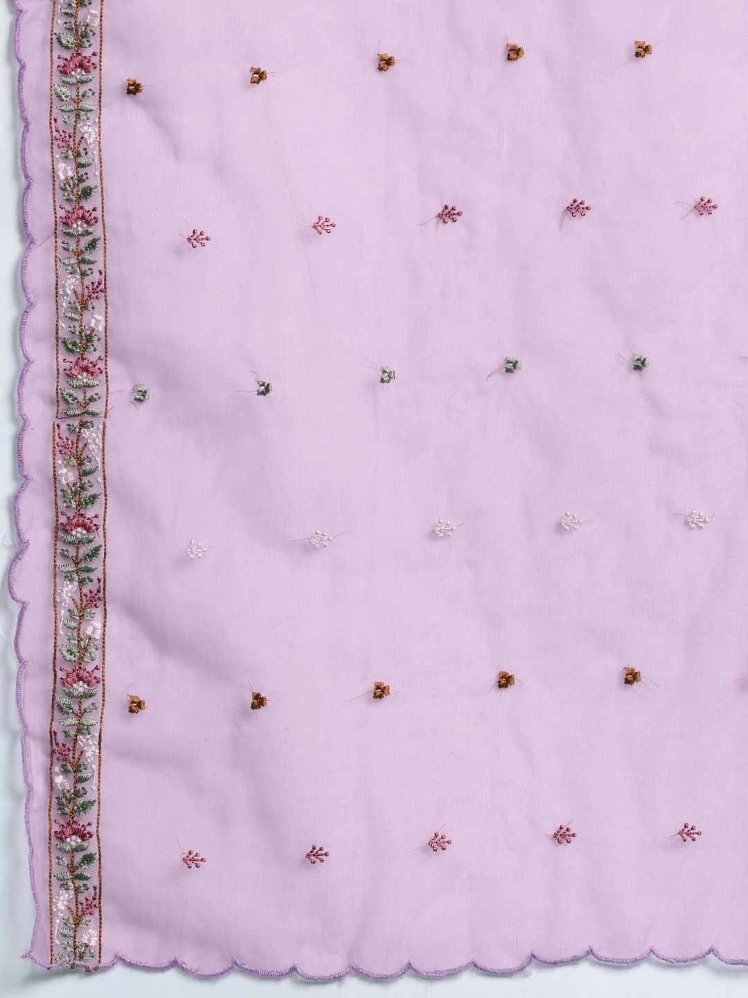 Floral Embroidered Kurta with Trousers & Dupatta