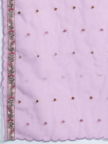 Floral Embroidered Kurta with Trousers & Dupatta