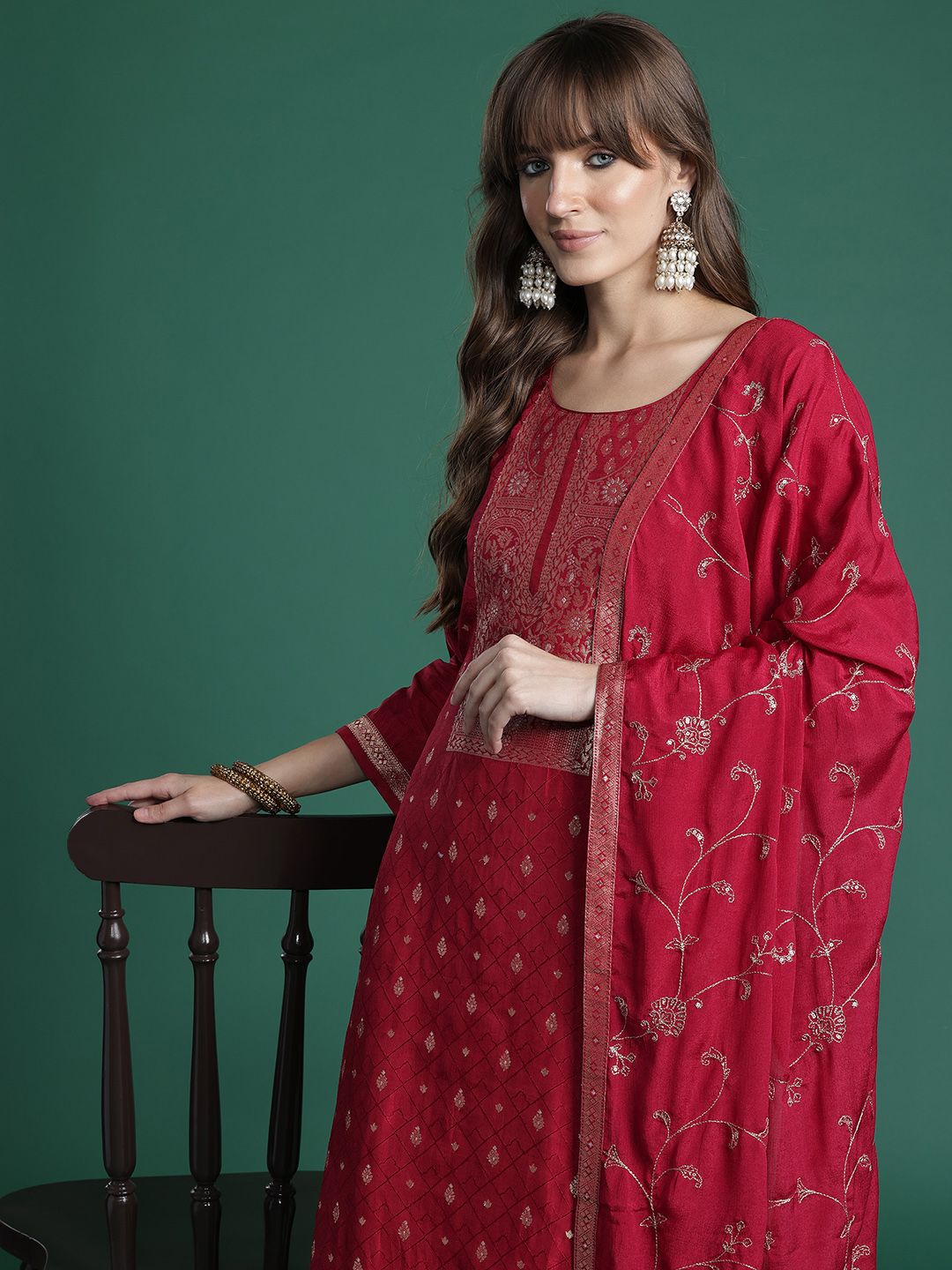 Dhiyona IE Ethnic Motifs Kurta with Trousers & Dupatta